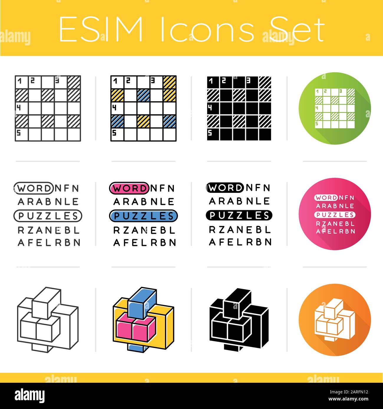 Puzzles Und Ratsel Lineare Symbole Gesetzt Rebus Blockpuzzle Kachelabgleich Stichsage Logikspiele Hirn Teaser Kontursymbole Mit Dunnen Linien Isoliertes Vecto Stock Vektorgrafik Alamy