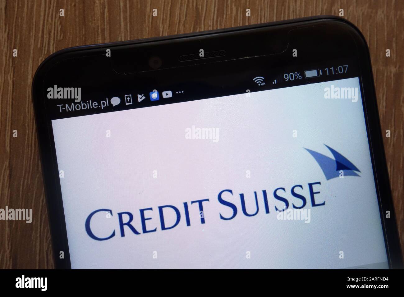 Das Logo der Credit Suisse wird auf einem modernen Smartphone angezeigt Stockfoto