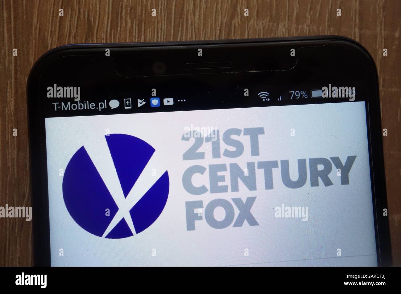 Das Logo von 21st Century Fox wird auf einem modernen Smartphone angezeigt Stockfoto