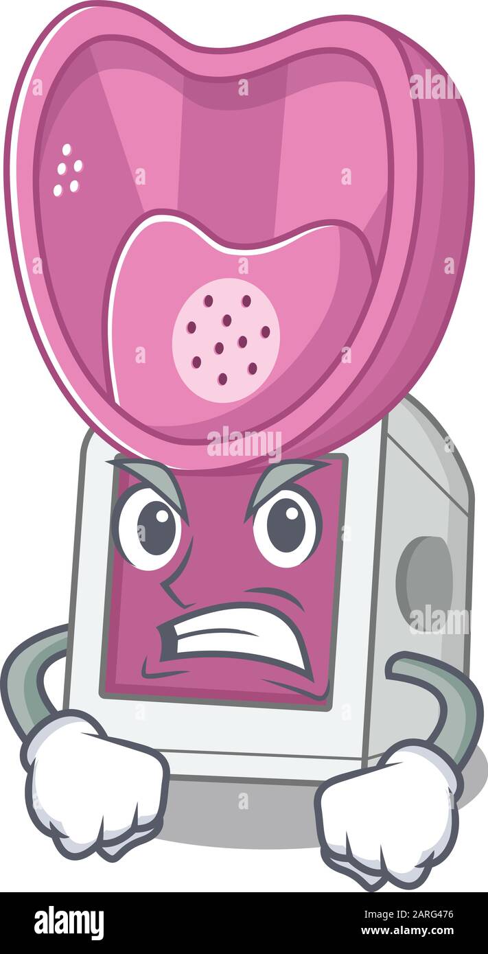 Dampf-Inhalator-Cartoon-Charakter-Design mit wütenden Gesicht Stock Vektor