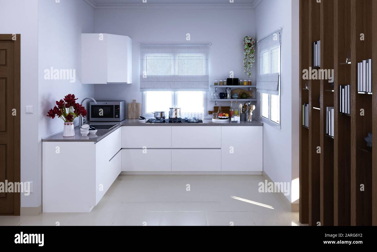 3D-Render von Home Interior Stockfoto