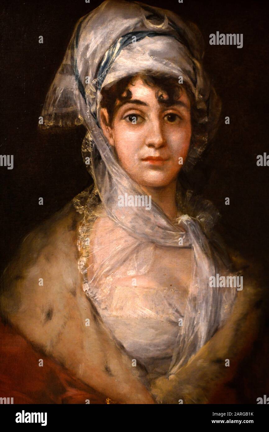 Porträt der Schauspielerin Antonia Zarate, von Francisco de Goya, Hermitage-Museum, Sankt Petersburg Russland, Europa. Stockfoto