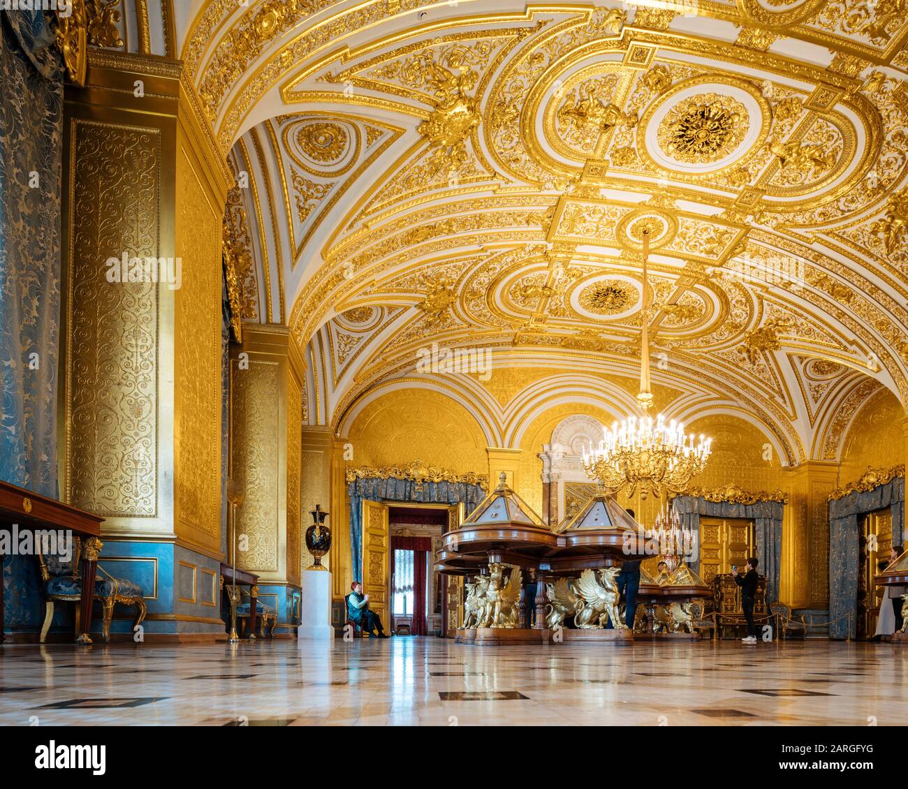 Innenansicht Des staatlichen Hermitage-Museums, UNESCO-Weltkulturerbe, Sankt Petersburg, Oblast Leningrad, Russland, Europa Stockfoto