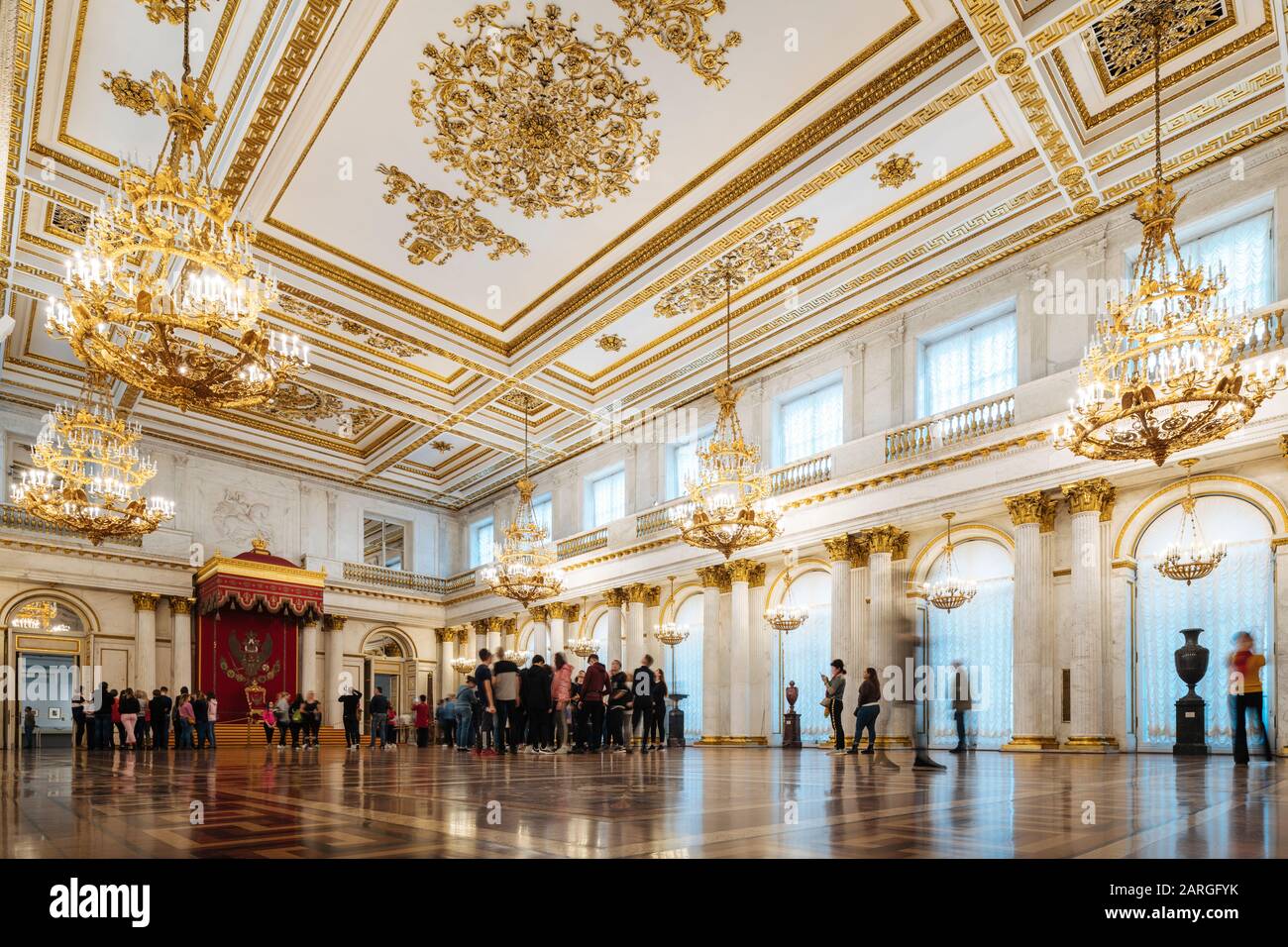 Innenansicht Des staatlichen Hermitage-Museums, UNESCO-Weltkulturerbe, Sankt Petersburg, Oblast Leningrad, Russland, Europa Stockfoto