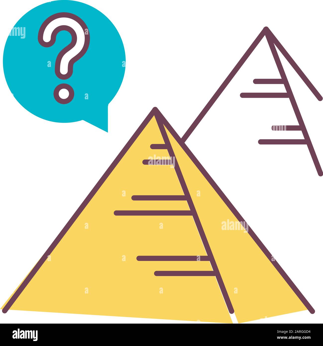 Symbol für die geheimnisvolle Farbe der Pyramide. Ägyptisches Denkmal. Historische Geheimnisse. Architektur Ägyptens. Altes Grab. Entdecken und erkunden. Archäozoologie. Tourismus und vac Stock Vektor