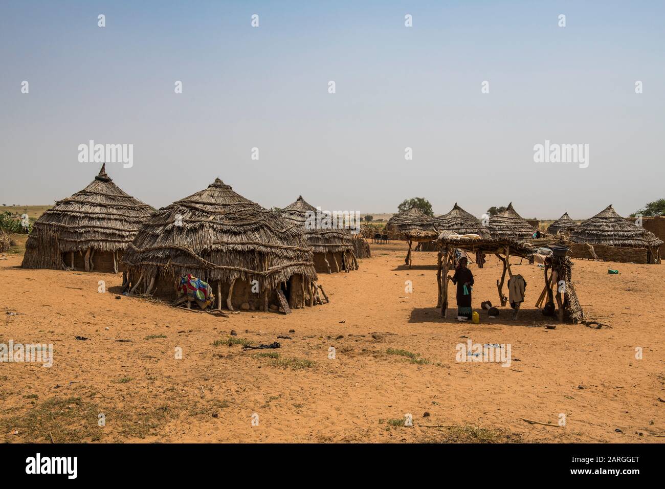 Traditionelles Hausa-Dorf, südlicher Niger, Westafrika, Afrika Stockfoto