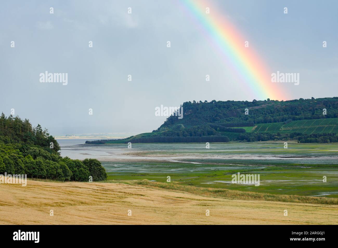 Rainbow over Black Isle, Schottland, Großbritannien, Europa Stockfoto