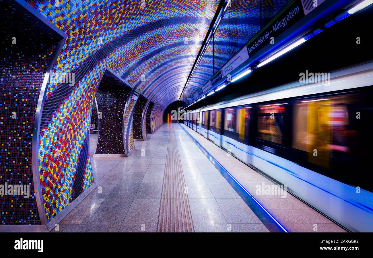 U-Bahnhof Szent Gellert Ter, Budapest, Ungarn, Europa Stockfoto