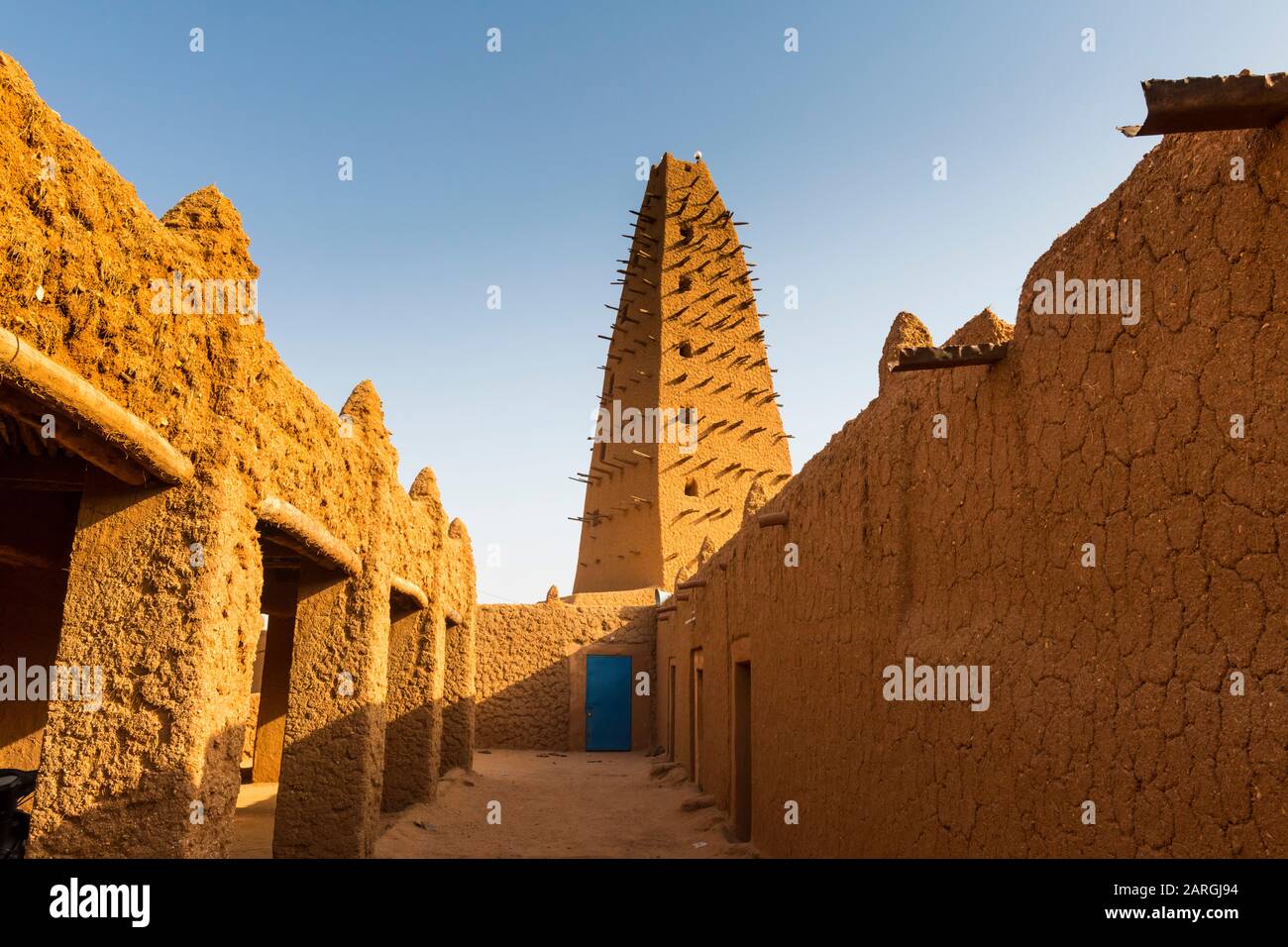 Große Moschee, UNESCO-Weltkulturerbe, Agadez, Niger, Westafrika, Afrika Stockfoto
