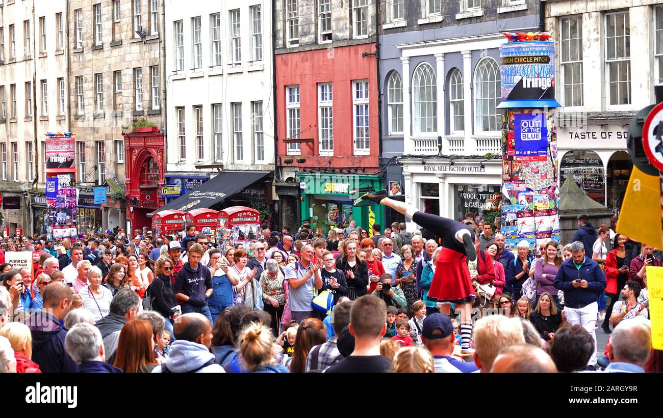 Edinburgh Fringe Festival, Street Performer, Royal Mile Stockfoto