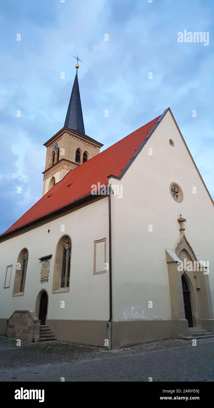 Iphofen ist eine Stadt in Bayern mit vielen historischen Sehenswürdigkeiten. Blutskirche Stockfoto