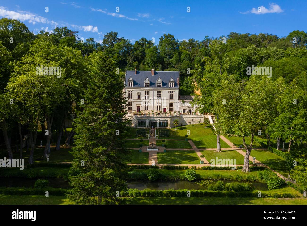 Frankreich, Indre et Loire-Tal, das von der UNESCO zum Weltkulturerbe erklärt wurde, Amboise, Chateau-Gaillard, königlicher Domänenpark und Gärten, Schloss und Jardi Stockfoto