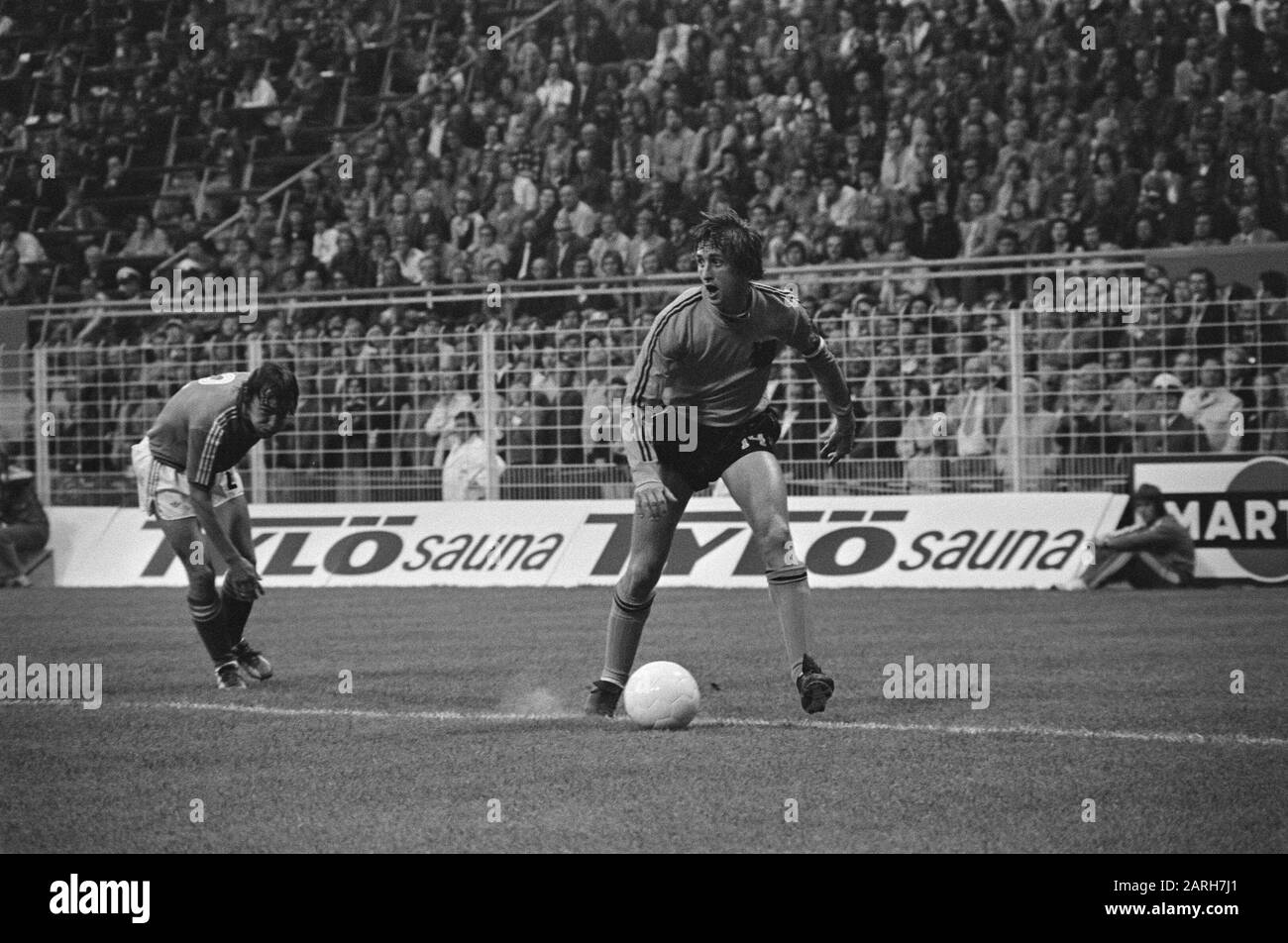 Weltmeisterschaft '74 Niederlande-Schweden 0-0 Datum: 19. Juni 1974 Schlagwörter: Sport, Fußball, Weltmeisterschaften Stockfoto