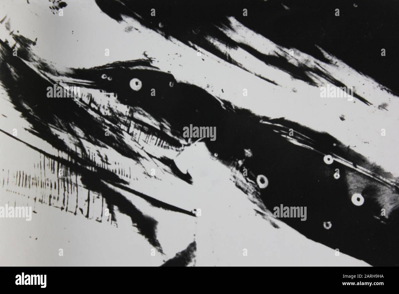Feine Siebziger Schwarz-Weiß-extreme abstrakte Fotografie Stockfoto
