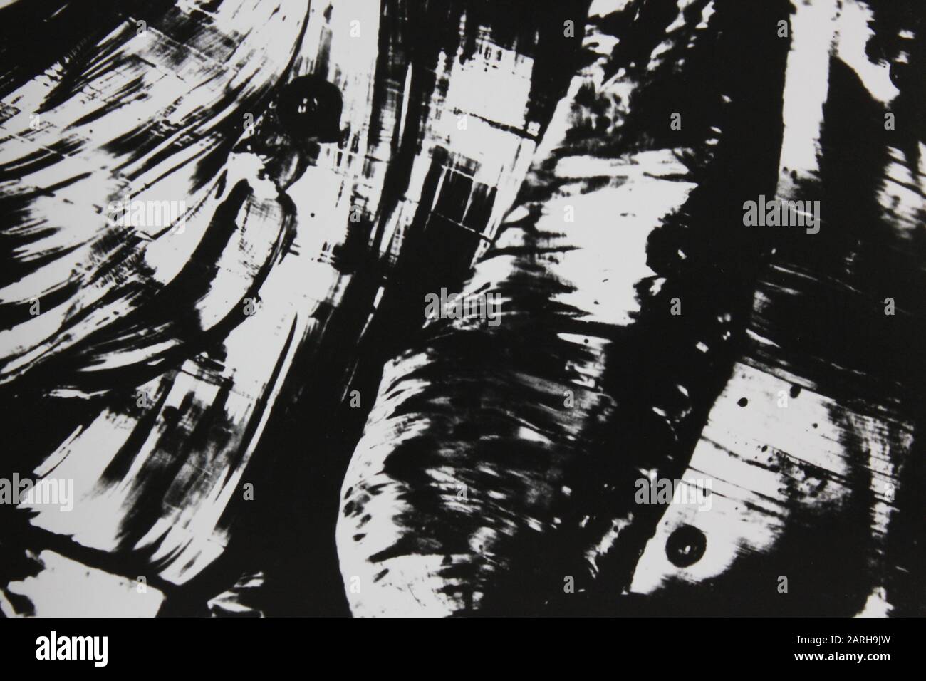 Feine Siebziger Schwarz-Weiß-extreme abstrakte Fotografie Stockfoto
