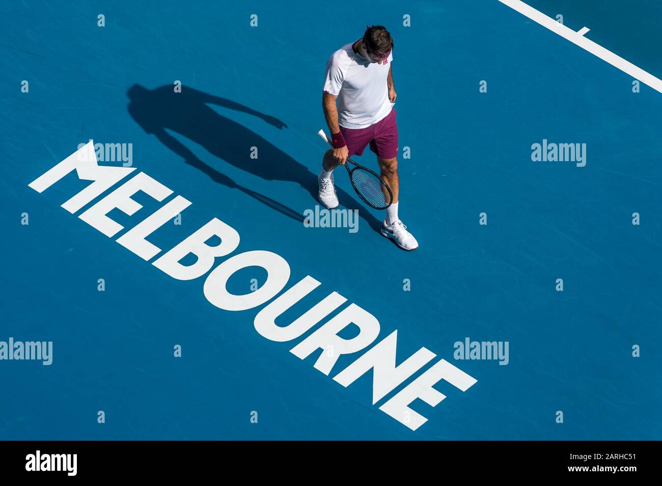 Melbourne, Australien. Januar 2020. Roger Federer aus der Schweiz beim Match "Australian Open Tennis Championship Day 9" 2020 im Melbourne Park Tennis Center, Melbourne, Australien. Januar 2020. ( © Andy Cheung/ArcK Images/arckimages.com/UK Tennis Magazine/International Sports Fotos) Credit: Roger Parker/Alamy Live News Stockfoto