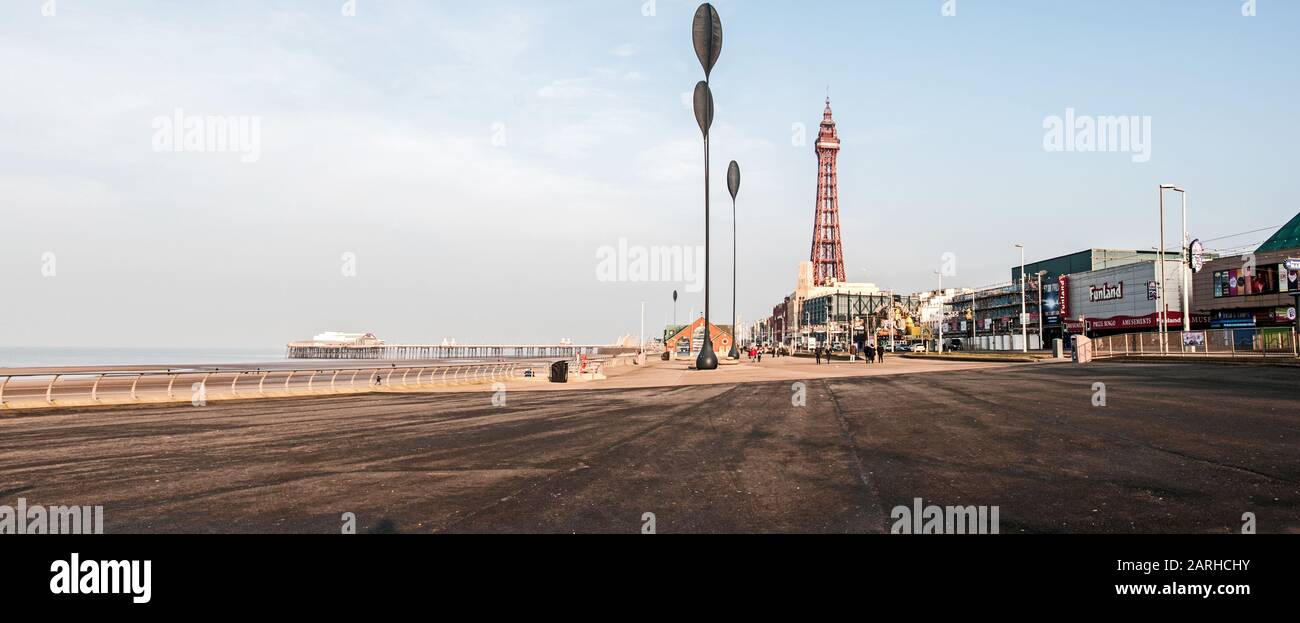Rund um Großbritannien - Blackpool - Außerhalb Der Saison Stockfoto