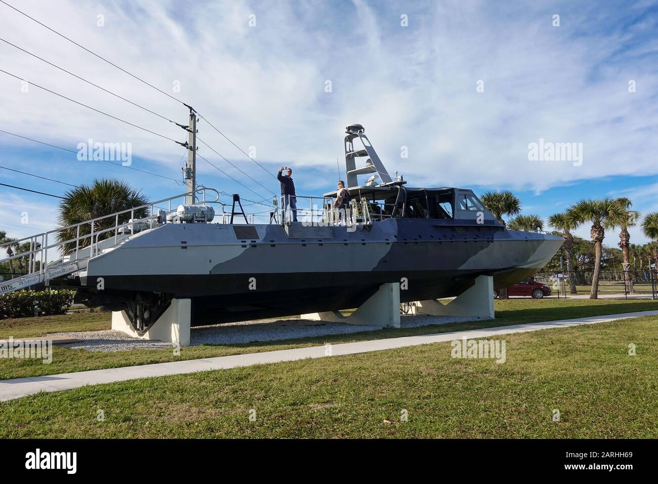 Ft. Pierce, FL/USA-1/27/20: Der MK V ist ein Mittelklasse Special Operations Assault Craft, das von Navy Seals im Kampf eingesetzt wird. Stockfoto