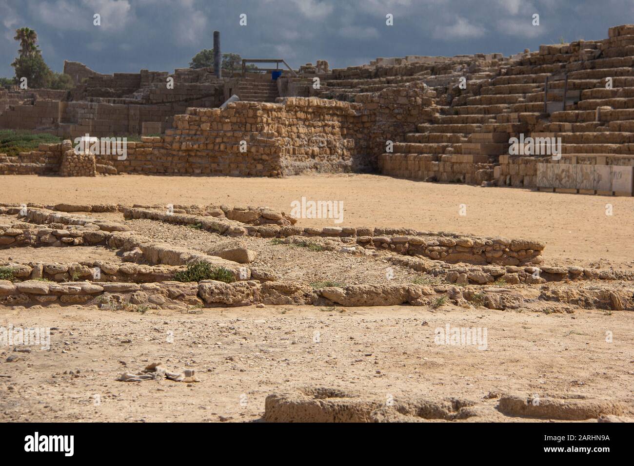 Römische Ruinen in Caesarea Stockfoto