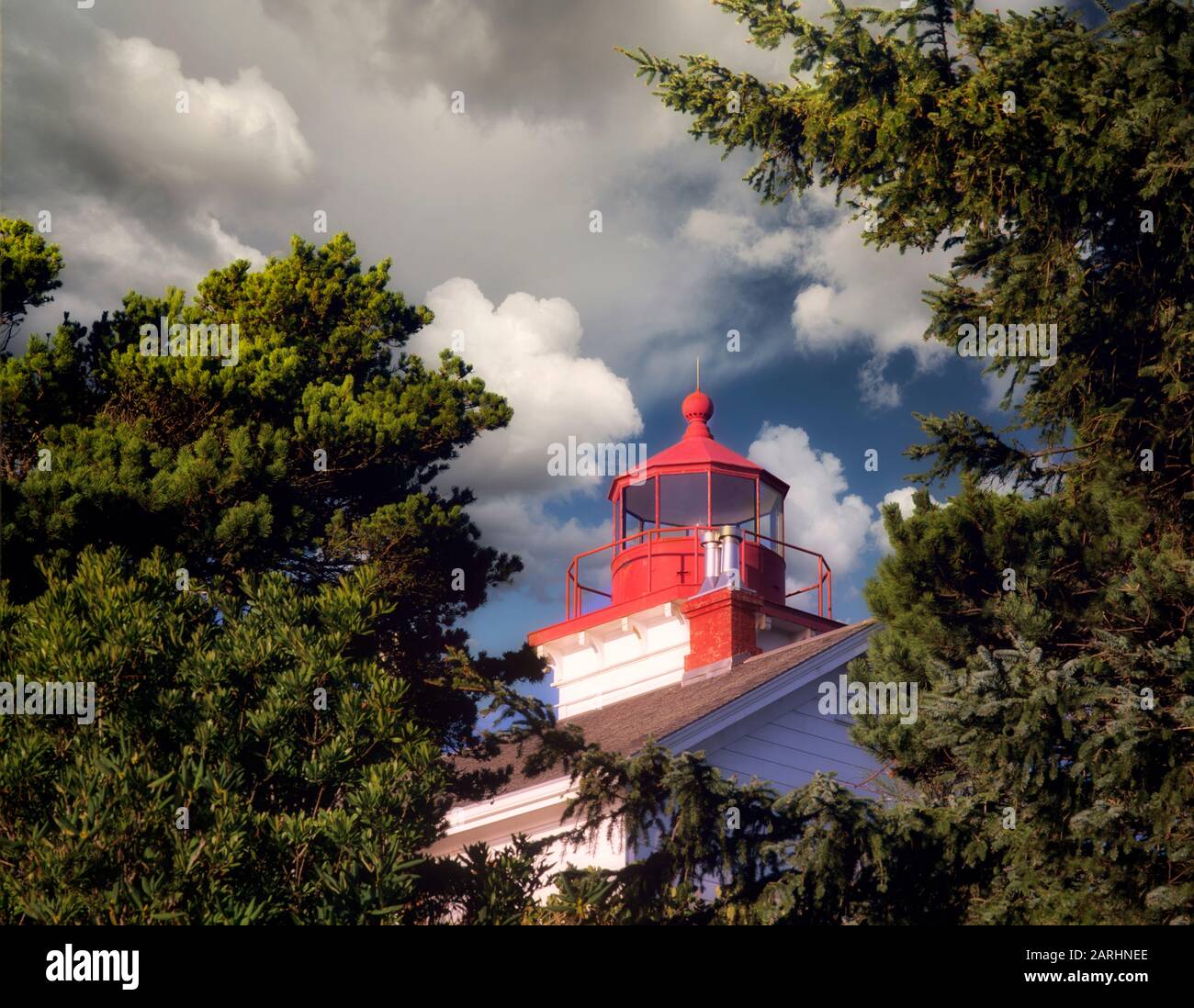 Yaquina Bay Lighthouse. Neu Gemalt. Oregon. Stockfoto