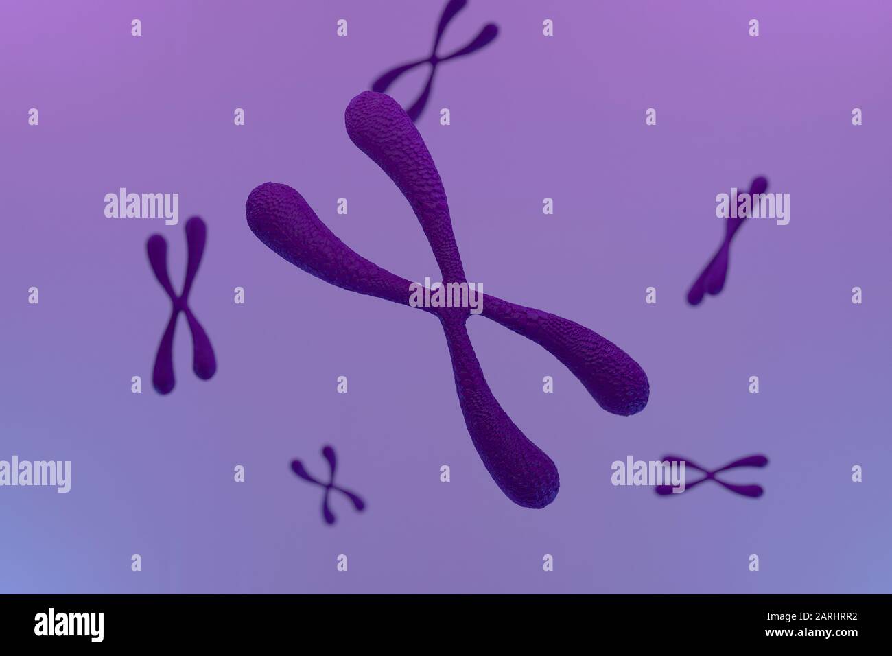 3D-Rendering von Chromosom Abstract wissenschaftlicher Hintergrund, 3D-Abbildung. Stockfoto