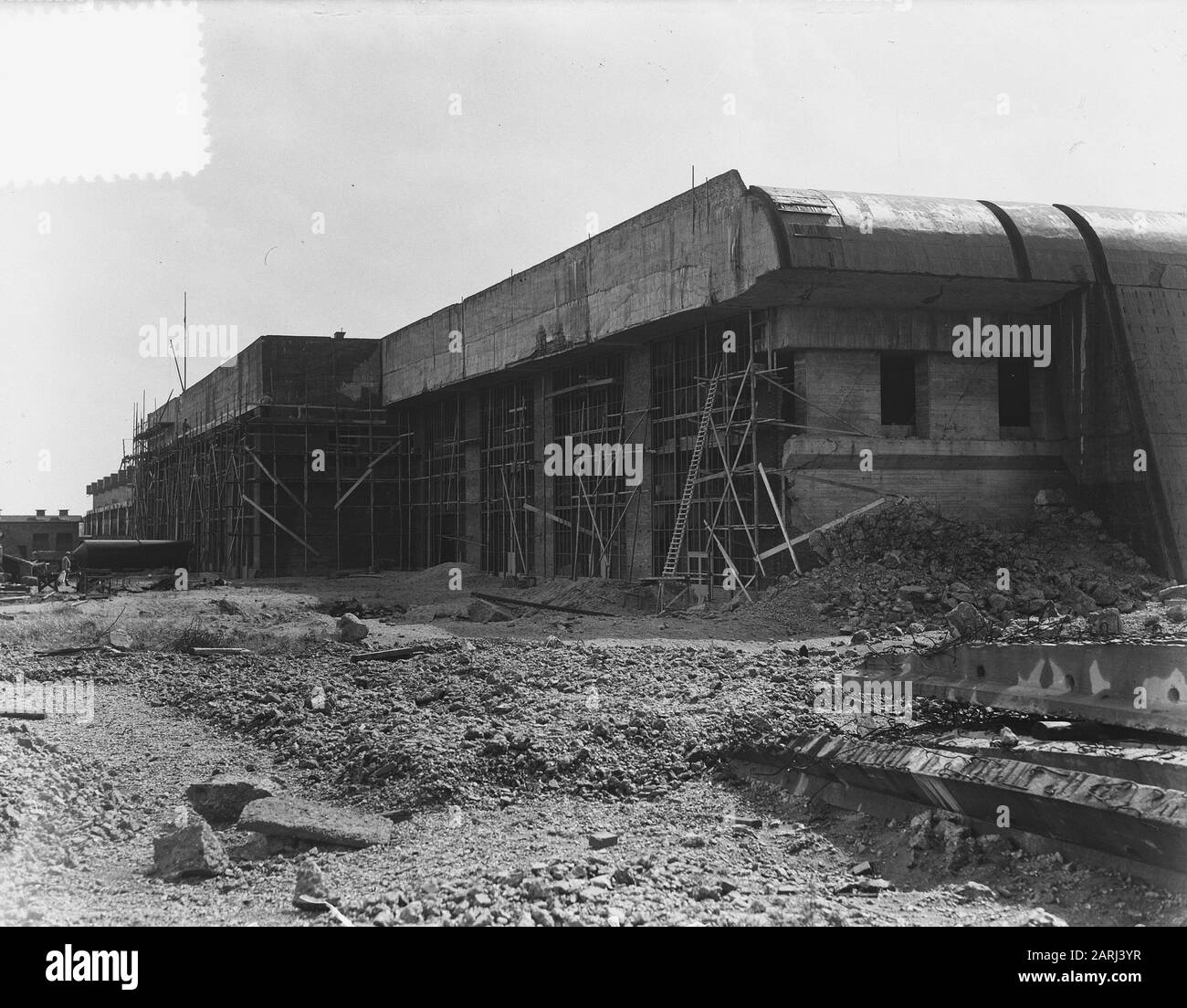 Tauchbootbunkeranlage IJmuiden Datum: 29. August 1951 Standort: IJmuiden Schlüsselwörter: U-Boot-Bunkeranlage Stockfoto