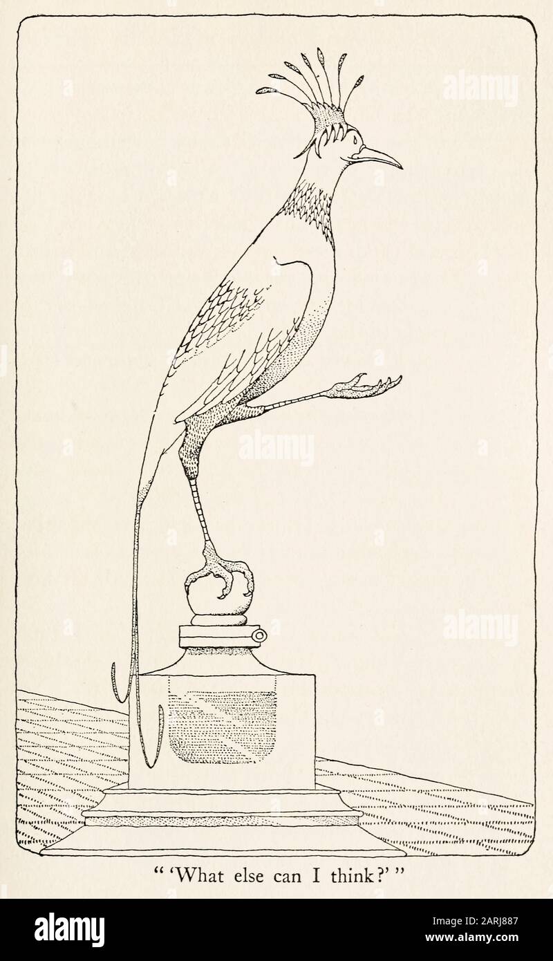"Was kann ich noch denken?" Illustration von The Voyages of Doctor Dolittle (1922) geschrieben und illustriert von Hugh Lofting (1886-1947). Der zweite Roman über einen Arzt, der mit Tieren sprechen kann. Weitere Informationen finden Sie weiter unten. Stockfoto