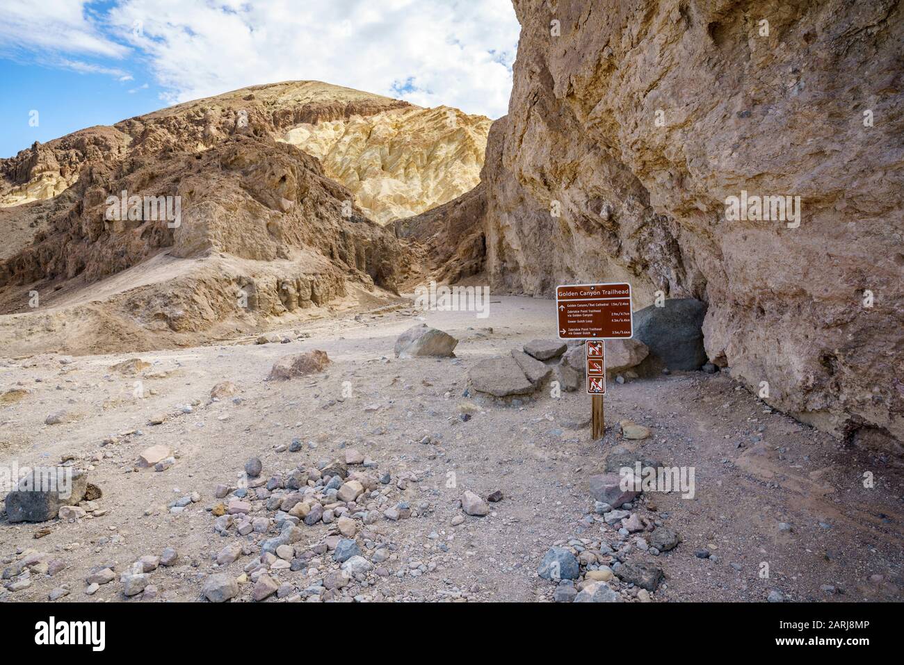 Hikink der goldene Canyon - gower gulch Circuit im Todes-Tal-Nationalpark in kalifornien in den usa Stockfoto