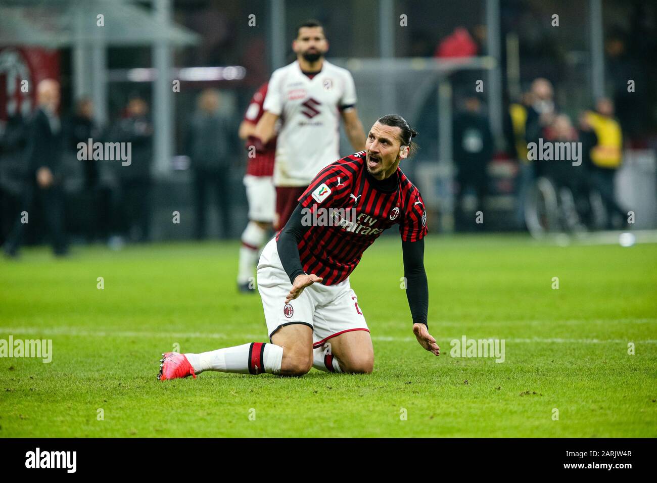 Mailand, Italien, 28. Januar 2020, zlatan ibrahimovic (mailand) während AC Mailand gegen Torino - italienische TIM-Cup-Meisterschaft - Credit: LPS/Francesco Scaccianoce/Alamy Live News Stockfoto