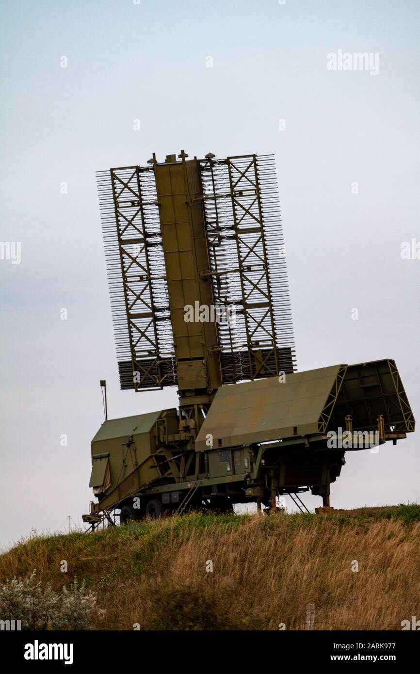 Russische Secret Military Radio Ortungsstation für Flugzeuge und Raketenerkennung Stockfoto