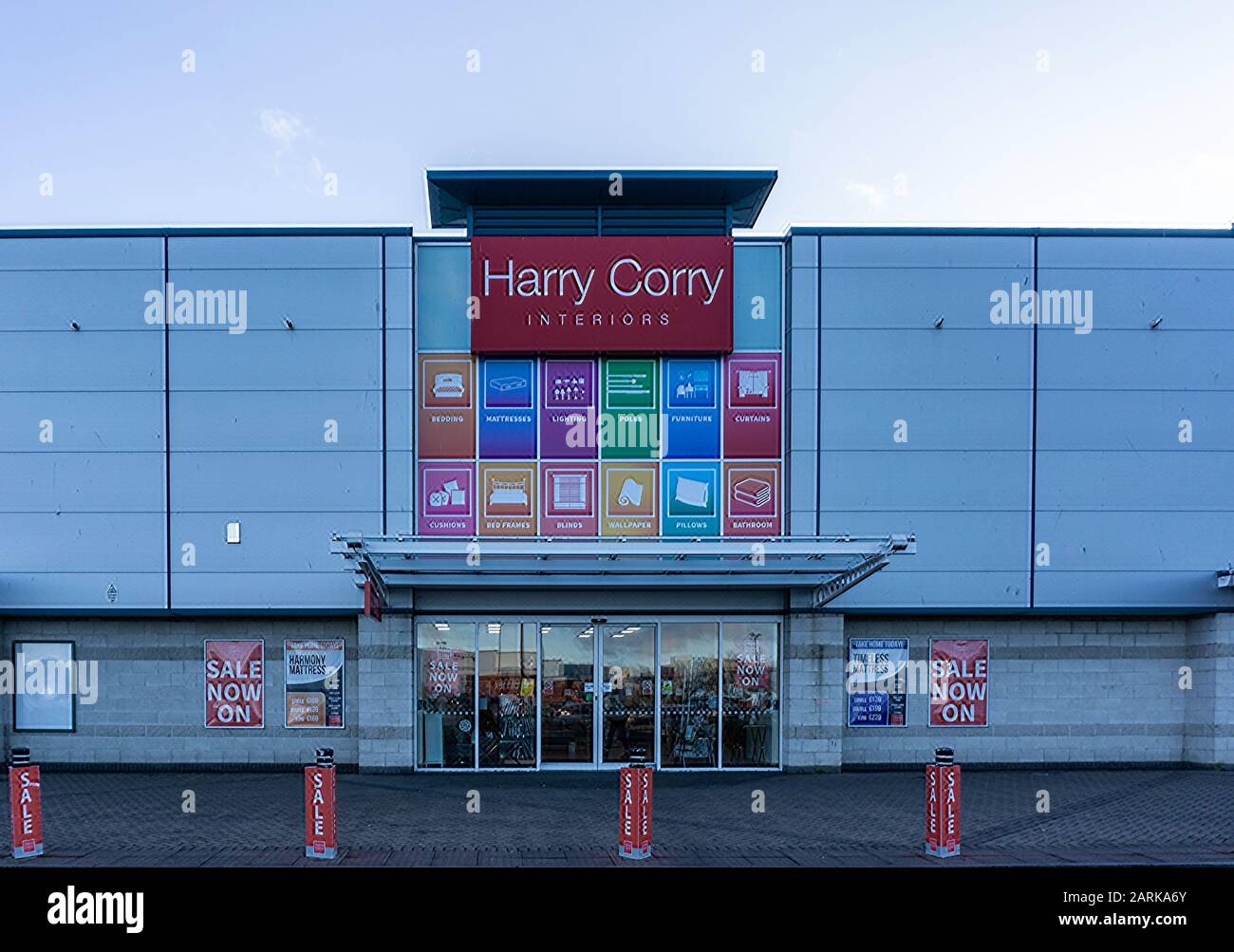 Der Harry Corry Home Furnishings Store im Liffey Valley Retail Park in West Dublin. Stockfoto