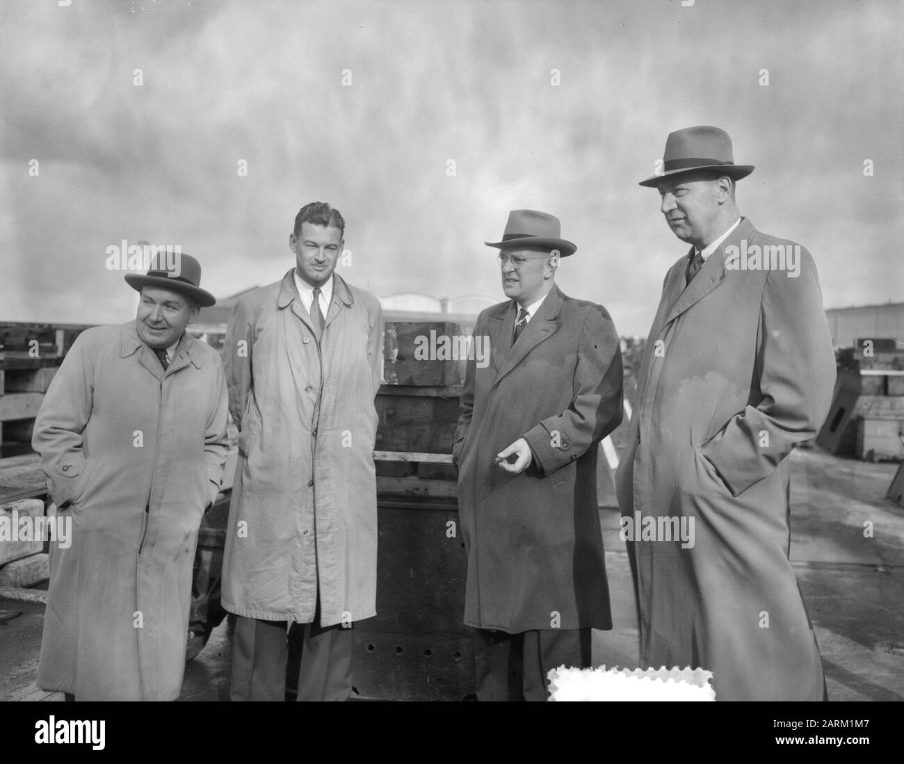 Kiellegging für neue Walfänger bei Wilton Fijenoord Datum: 3. November 1953 Schlagwörter: Walfänger Institutionenname: Wilton-Fijenoord Stockfoto