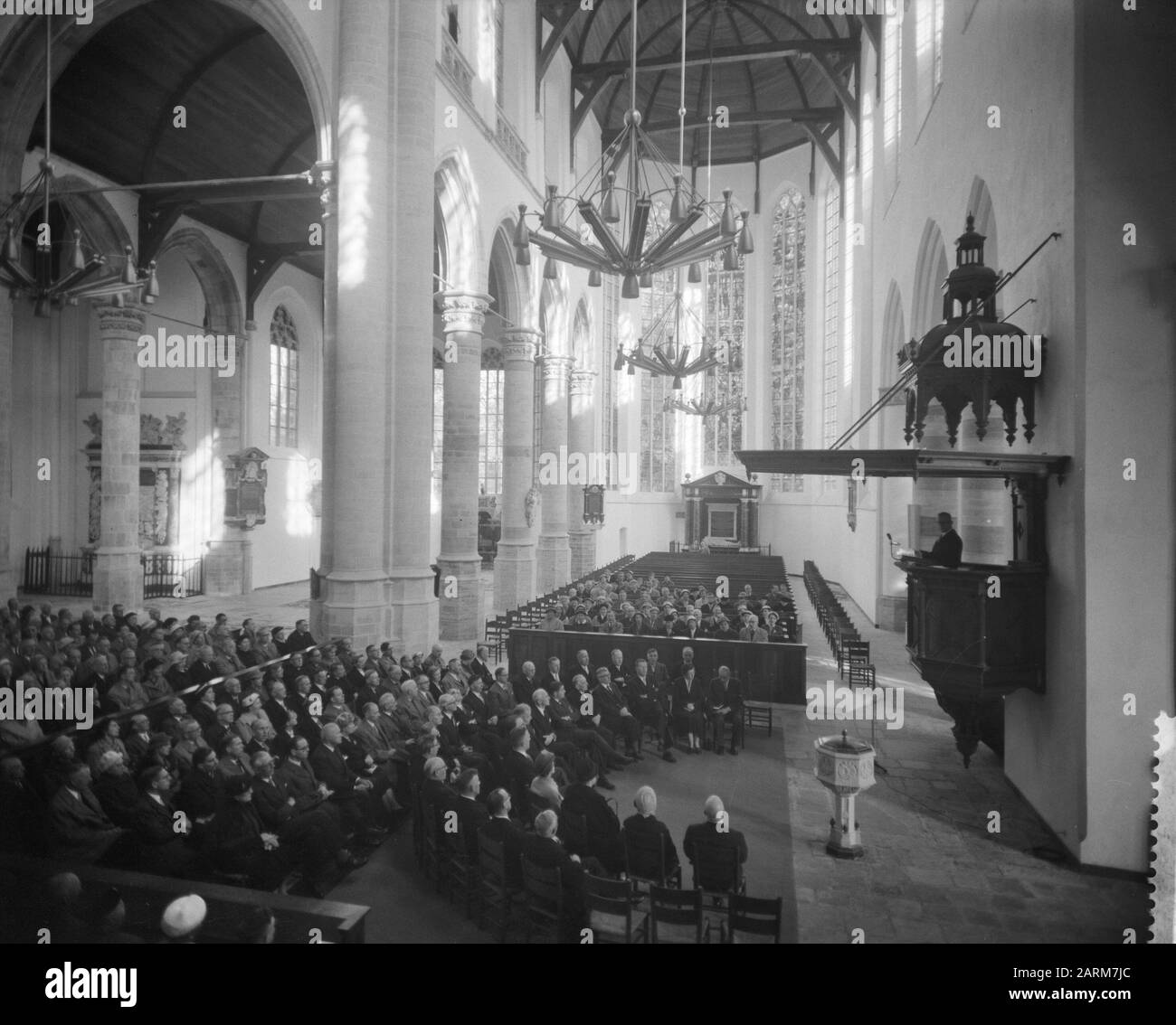Wiederhergestellter Teil der alten Kerk in Delft Datum: 18. Oktober 1958 Ort: Delft, Zuid-Holland Schlüsselwörter: CHERK Stockfoto