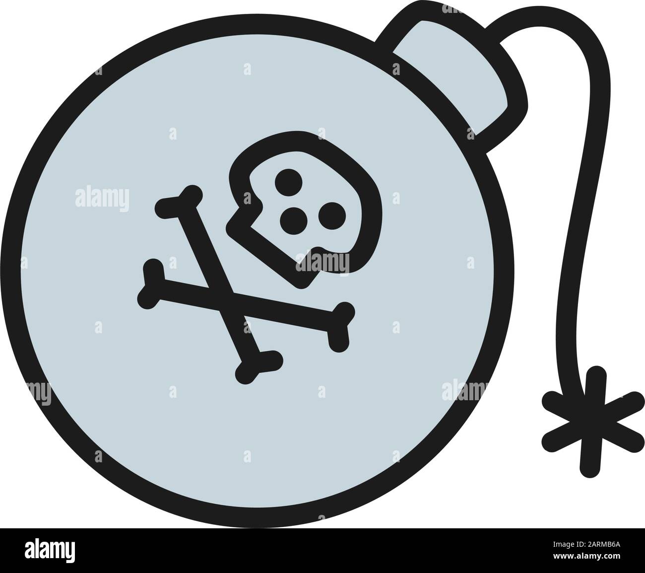 Piratenbombe, Granate, Waffen-Flat-Farben-Symbol. Stock Vektor