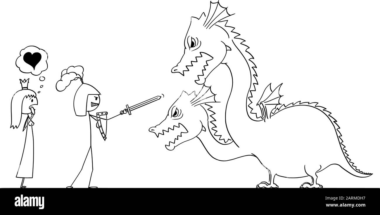 Drachen Ritter Schwarzweiss Stockfotos Und Bilder Alamy