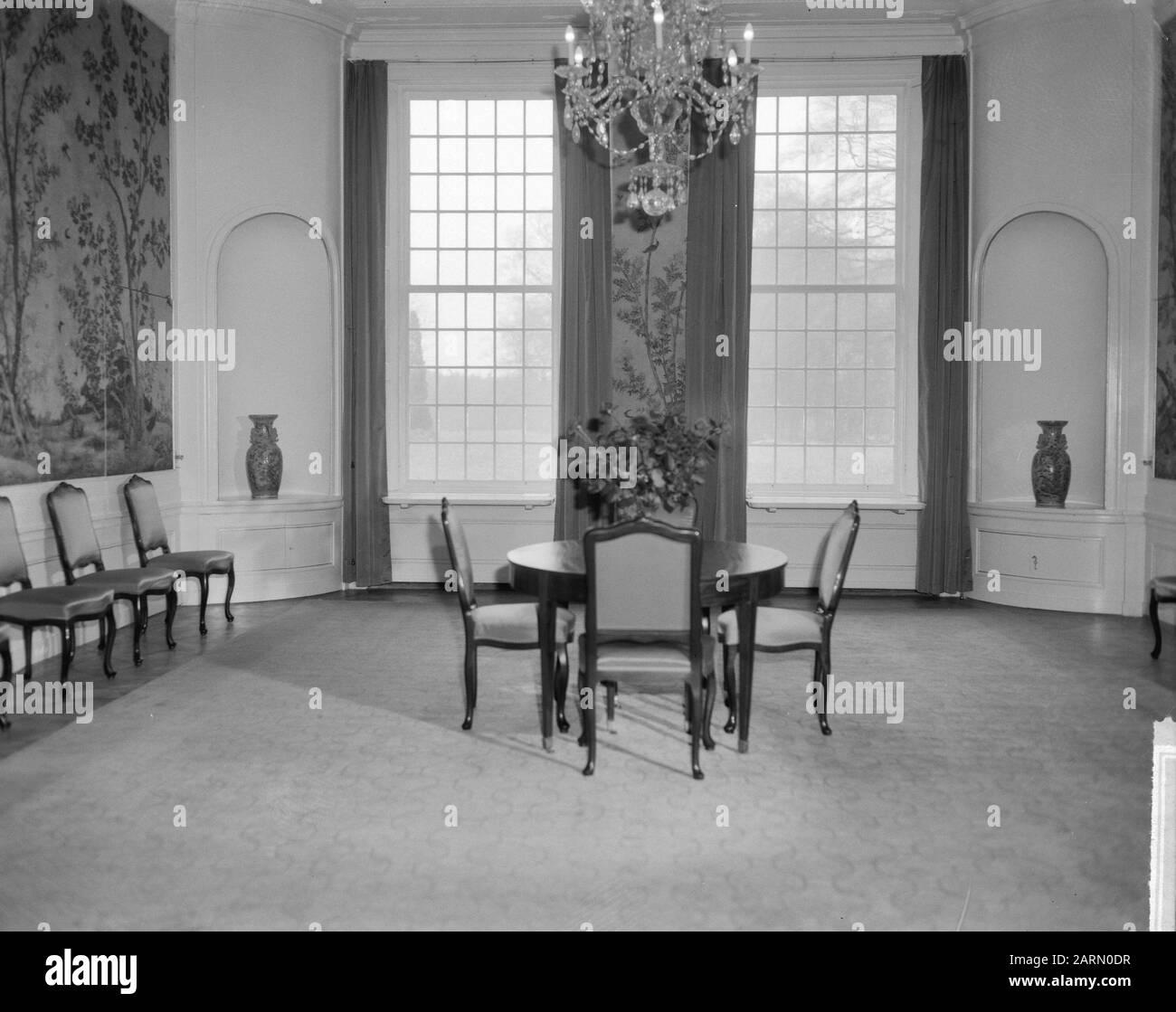 Innensteckplatz Drakensteyn (Speisesaal) Datum: 2. April 1963 Schlüsselwörter: Interior Institution Name: Slot Drakensteyn Stockfoto