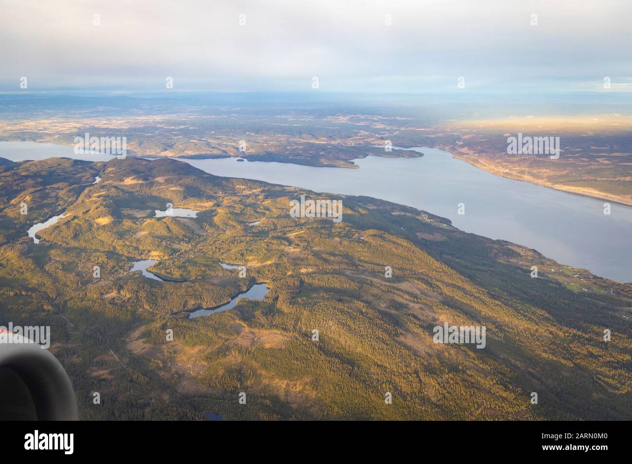 Landschaften auf dem Flug von Tromsø nach Oslo Stockfoto