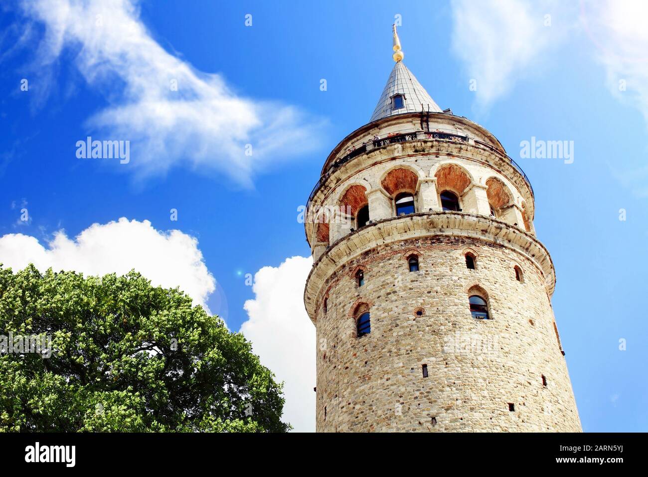 Galata-Turm in Istanbul Türkei - Istanbul Silhouette Stockfoto