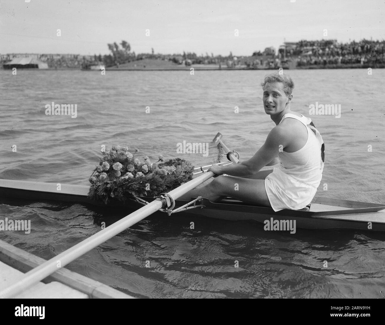 Ruder-Europameisterschaften Herren Amsterdam Datum: 29. August 1954 Ort: Amsterdam, Noord-Holland Schlagwörter: Ruder-Meisterschaften Stockfoto