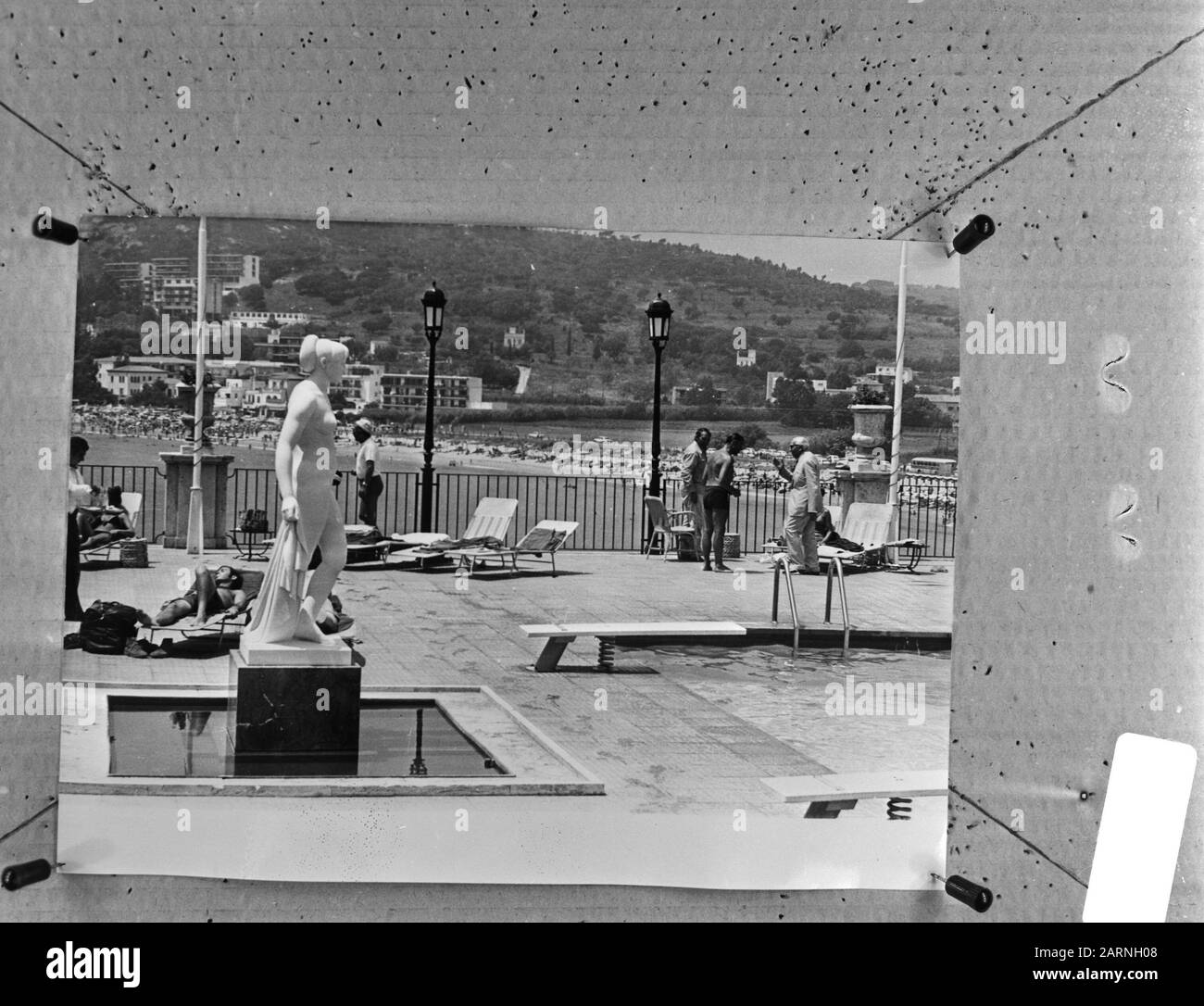 Rinus Michels, Trainer des Fußballclubs Barcelona in der Küstenstadt S. Agaro. Überblick Datum: 19. Juli 1971 Ort: San Agaro, Spanien Schlagwörter: Sport, Trainer, Fußball Personenname: Michels, Rinus Institution Name: FC Barcelona Stockfoto