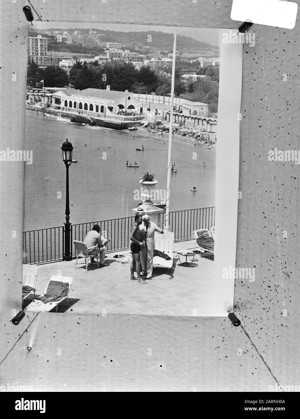 Rinus Michels, Trainer des Fußballclubs Barcelona in der Küstenstadt S. Agaro, Spanien, Überblick Datum: 19. Juli 1971 Ort: San Agaro, Spanien Schlüsselwörter: Sport, Trainer, Name der Person des Fußballs: Michels, Rinus Institution Name: FC Barcelona Stockfoto