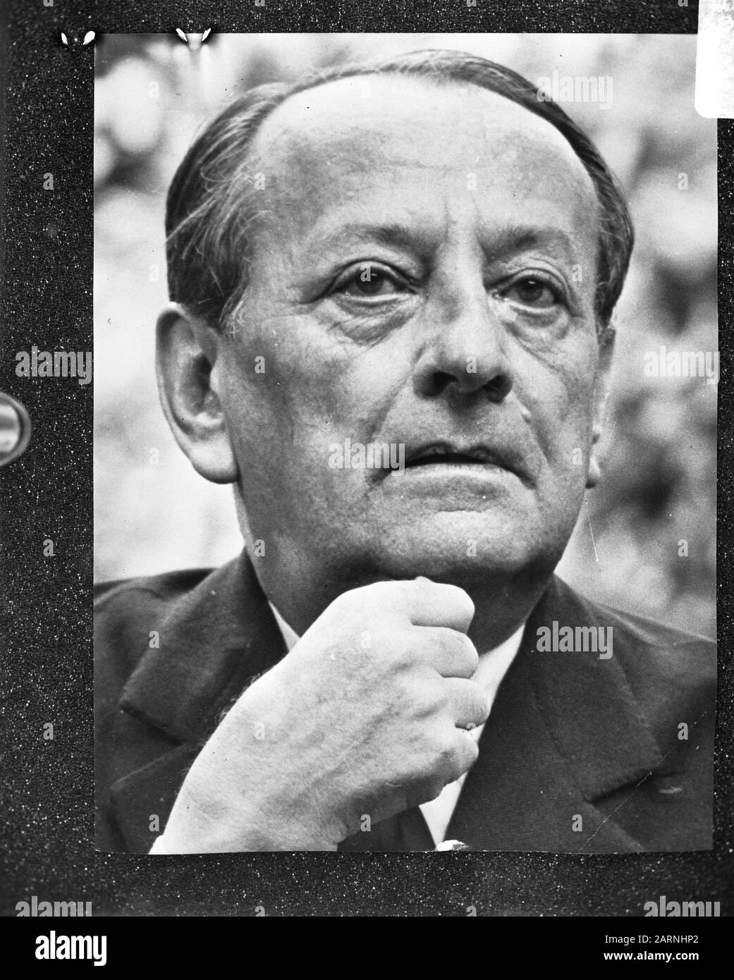 Der französische Schriftsteller und ehemalige Minister Andre Malraux im Zusammenhang mit seinem Tod im Alter von 75 Jahren, Überschrift Datum: 23. November 1976 Schlagwörter: Schriftsteller Stockfoto