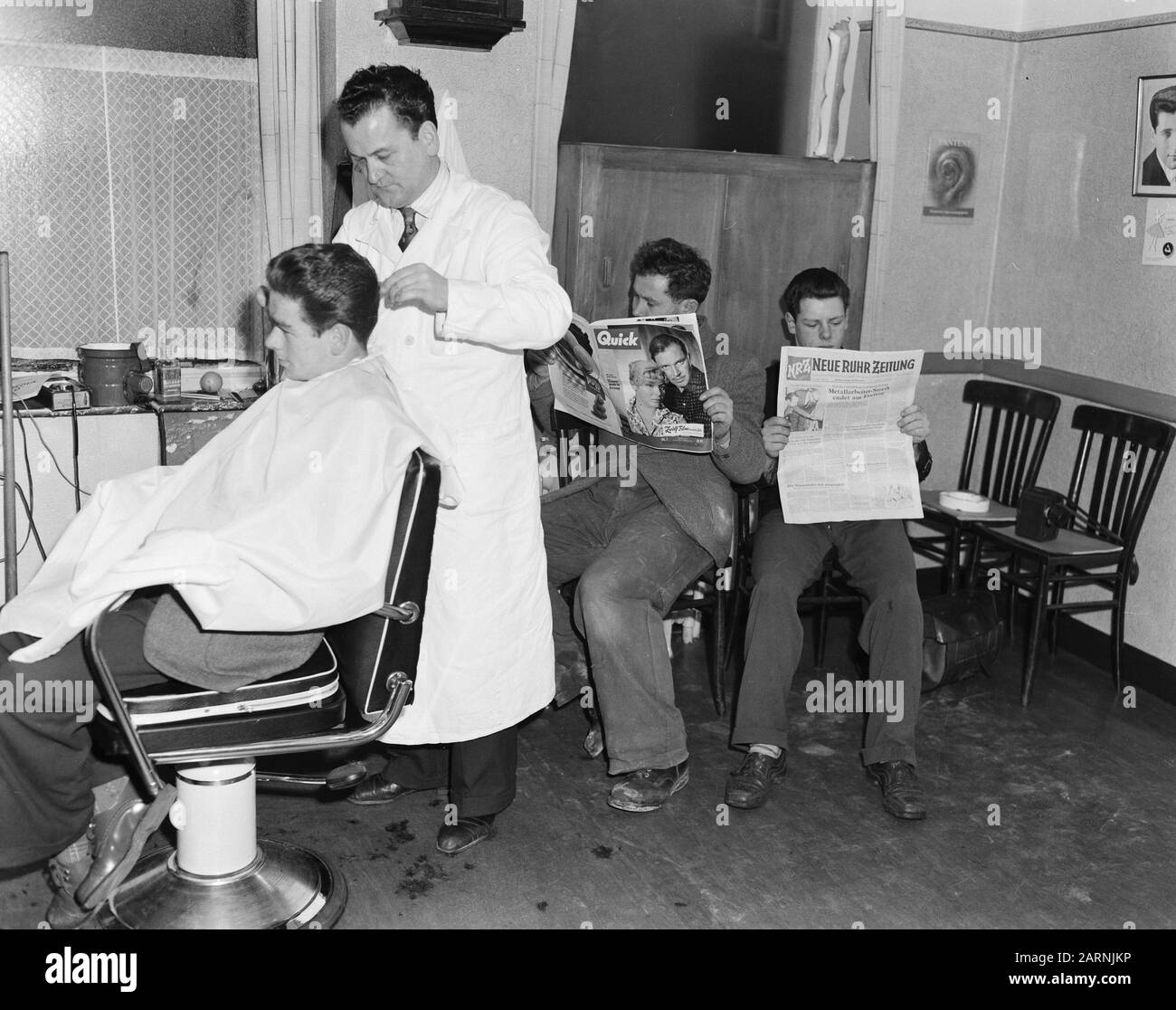 Serie Elten. Grenzkorrekturbereich Datum: 14. Februar 1957 Ort: Elten Schlüsselwörter: Serie Stockfoto