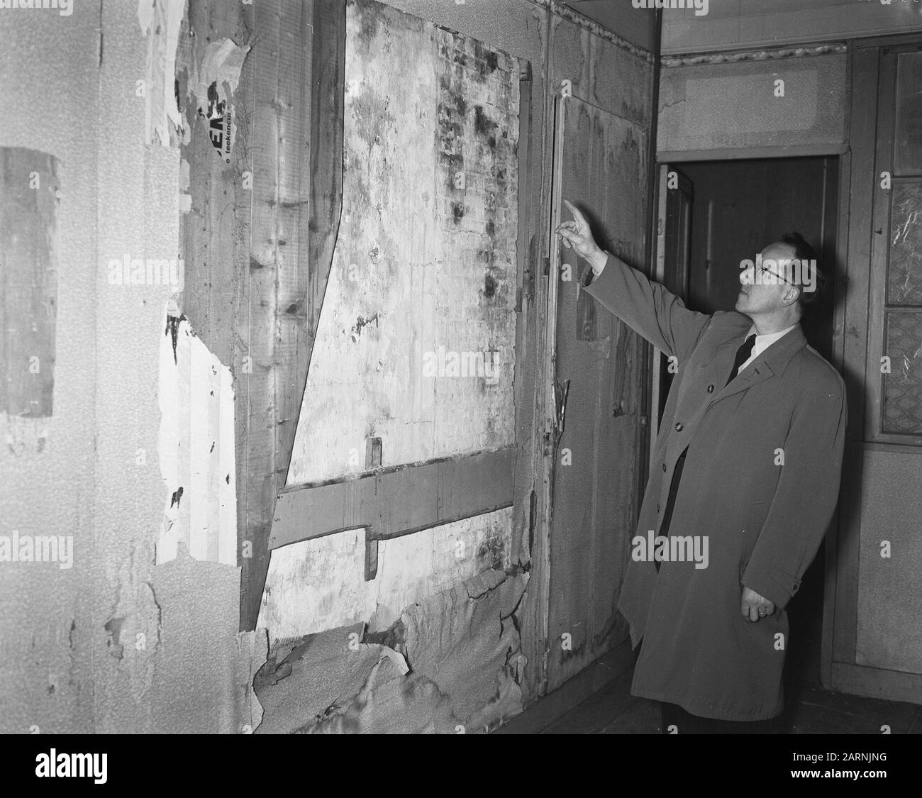 Geheimnis-Anhang Interior im Geheim-Anhang von Anne Frank Datum: 25. März 1957 Ort: Amsterdam, Noord-Holland Schlüsselwörter: Gebäude, Innenräume Stockfoto