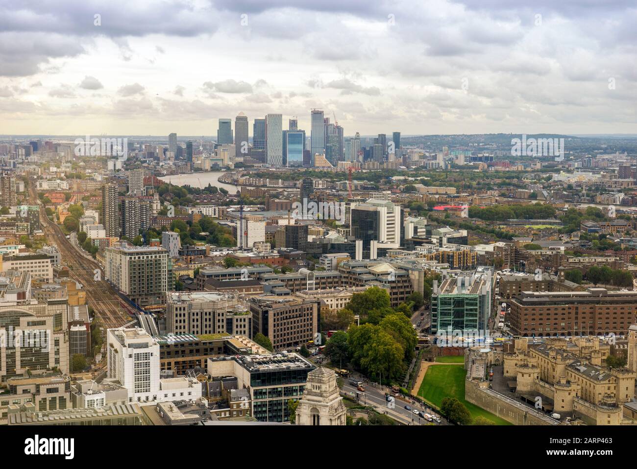 Luftbild des Finanzzentrums in London, Capiutal-Stadt Großbritannien Stockfoto