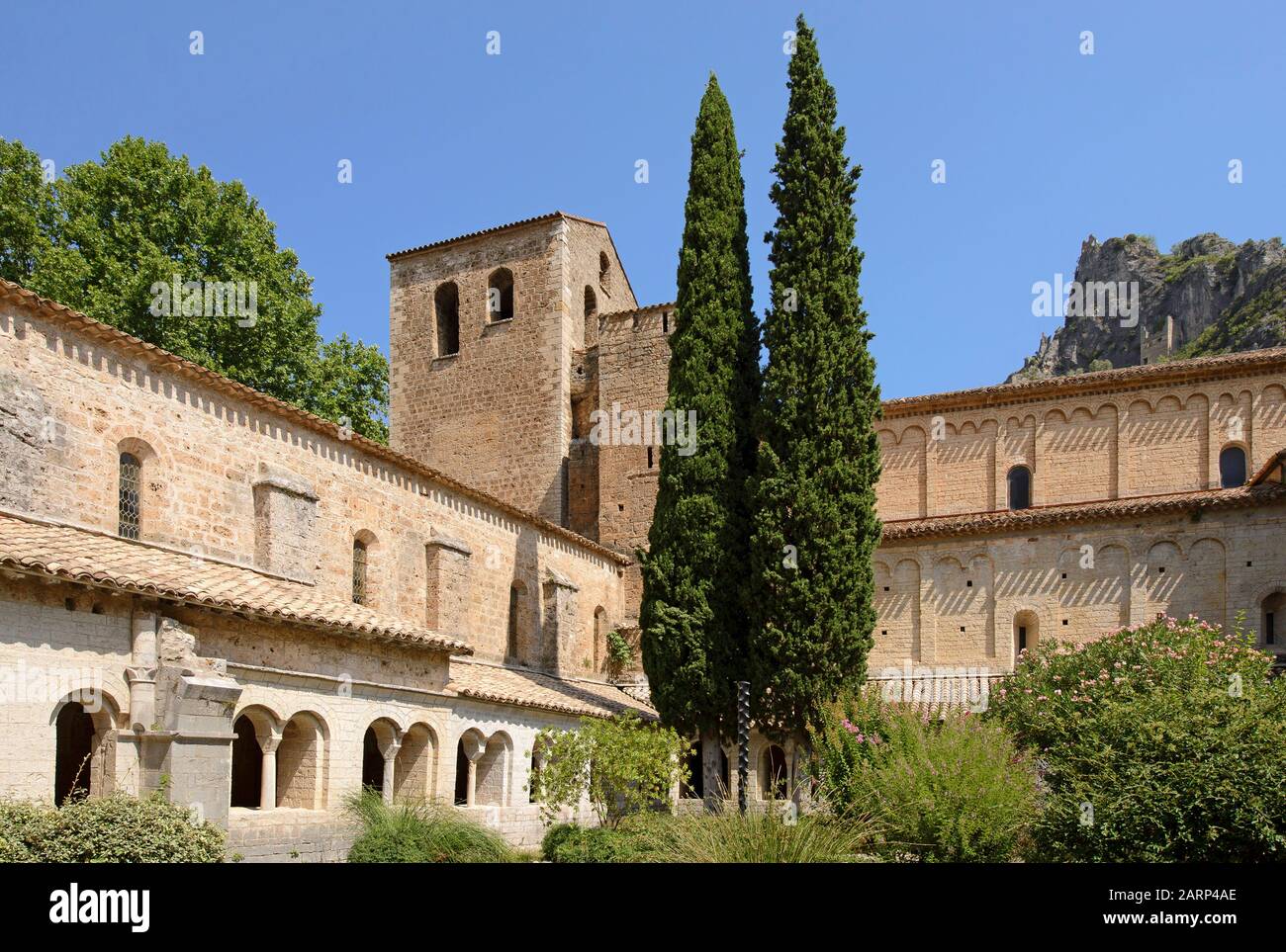 Saint-Guilhem-le-Désert, Languedoc-Roussillon, Frankreich, Europa Stockfoto