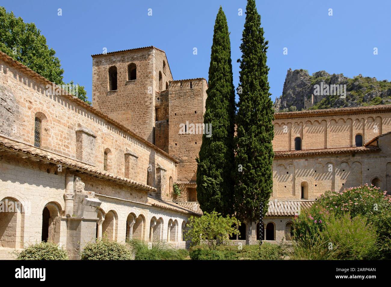 Saint-Guilhem-le-Désert, Languedoc-Roussillon, Frankreich, Europa Stockfoto