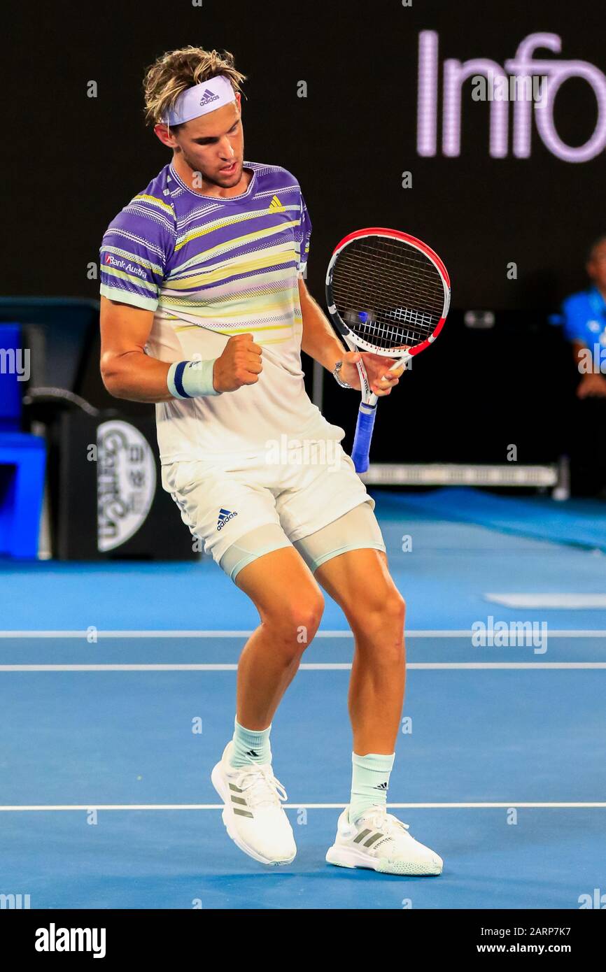 Melbourne, Australien. Januar 2020. Dominic Thiem (AUT) am 10. Tag der Australian Open. Credit: Dave Hewison/Alamy Live News Stockfoto