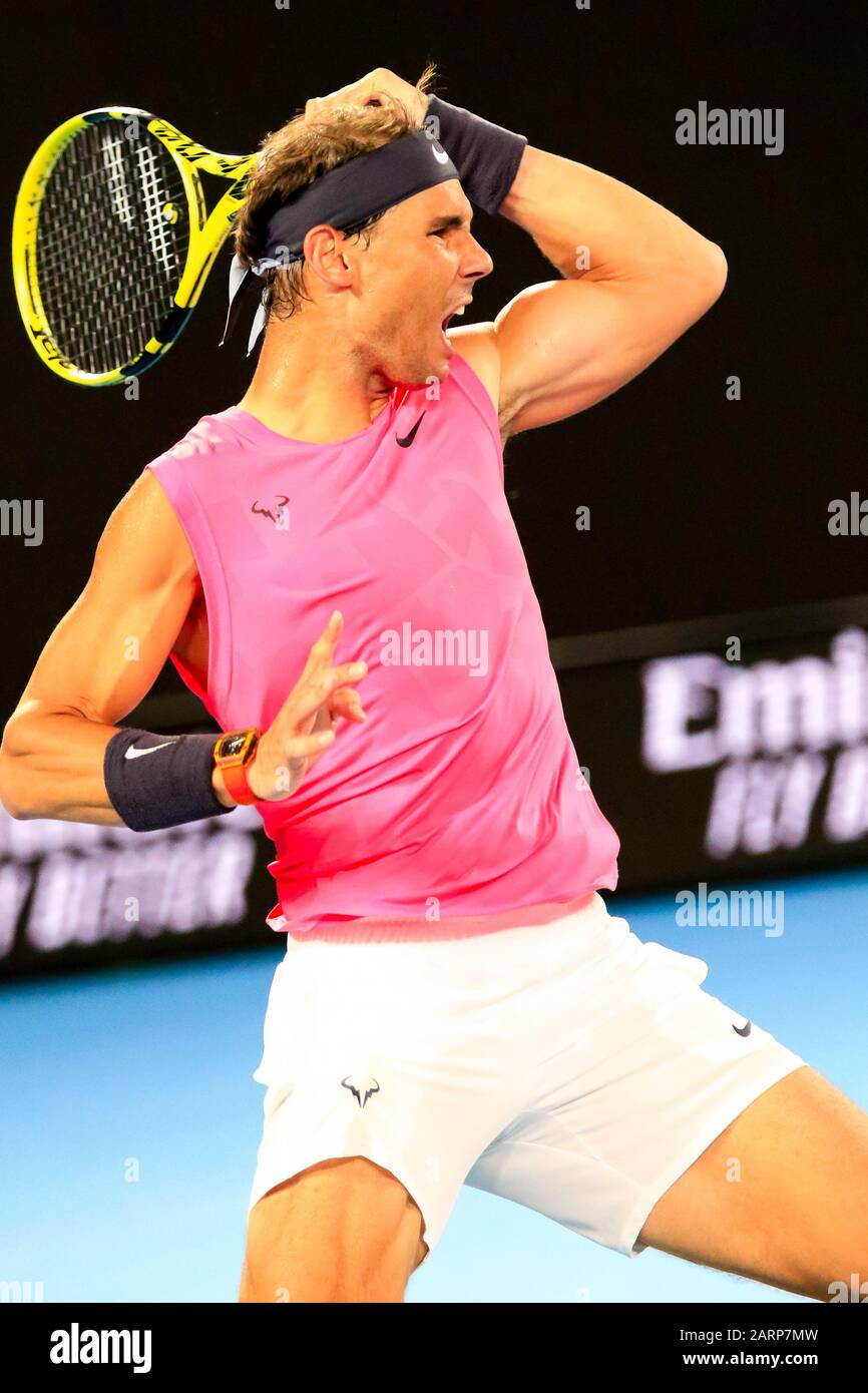 Melbourne, Australien. Januar 2020. Rafael Nadal (ESP) am 10. Tag der Australian Open. Credit: Dave Hewison/Alamy Live News Stockfoto