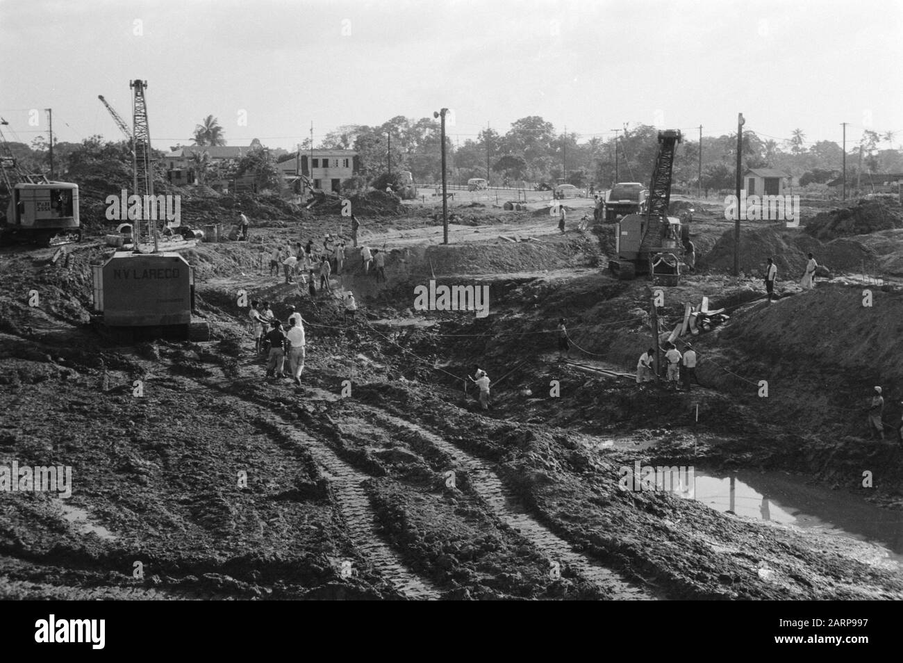 Draglines, Arbeiter, Arbeitsdatum: Undatierte Schlüsselwörter: Arbeiter, Draglines, Arbeit Stockfoto